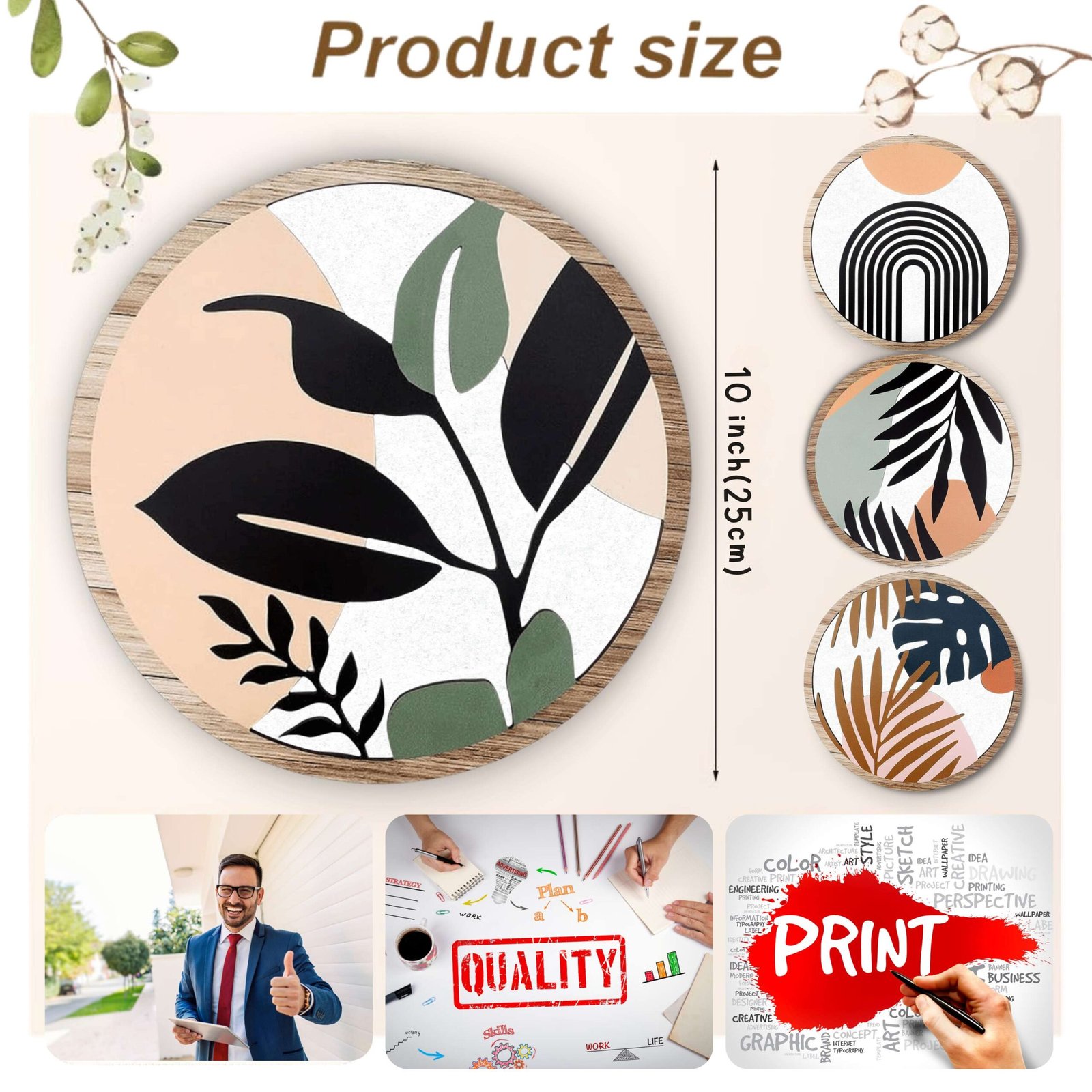 5 PCS Circle Wall Painting - Image 4